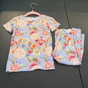 Posh Peanut Two Piece Pajama set short sleeve shirt long sleeve pants Great Used